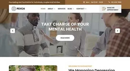 9 Best Psychiatrist WordPress Themes for Psychic Services SKT Clinician - Psychiatrist WordPress Theme